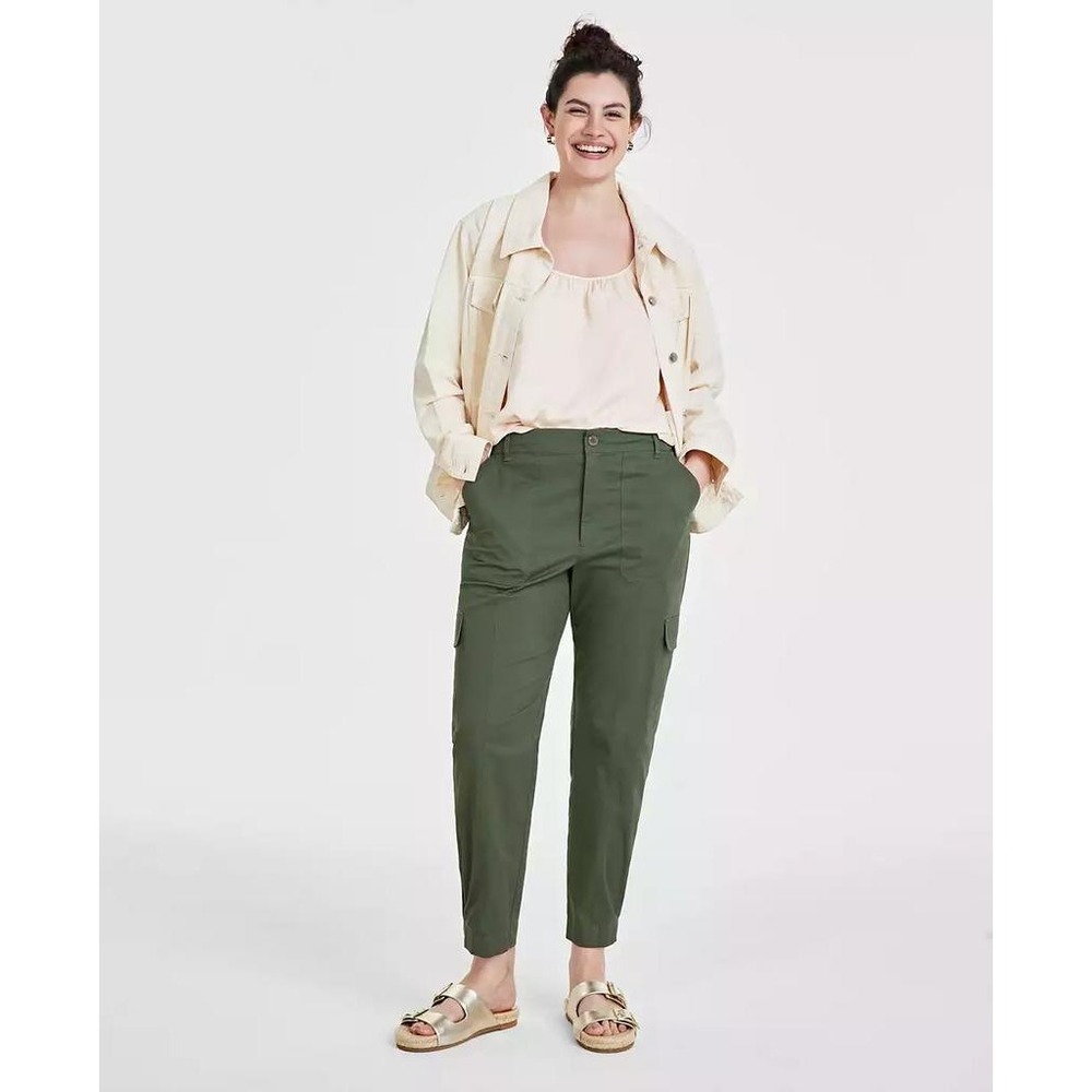NEW ON 34th Core Taper Pant Palmetto Green Cargo Utility High Rise 16 Gorpcore